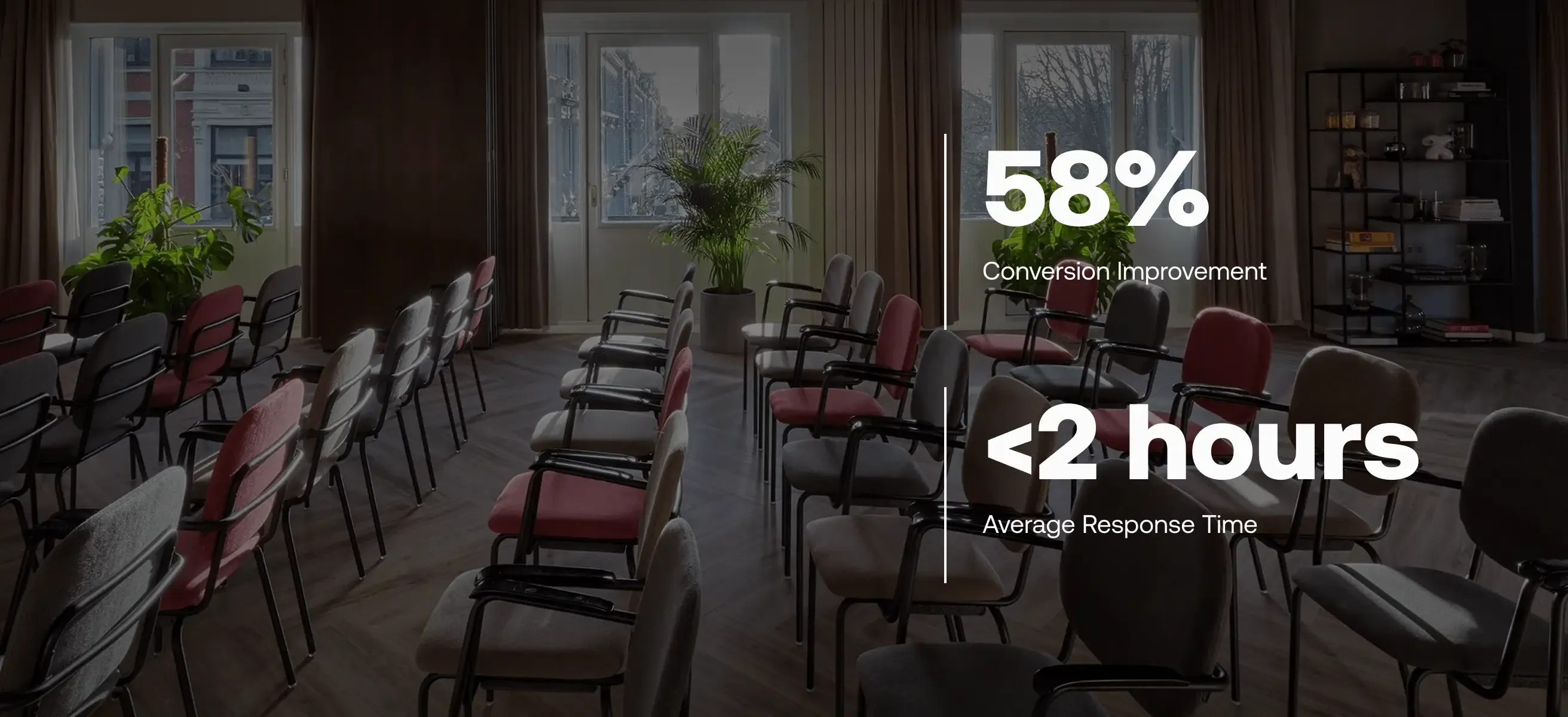 Screenshot of a meeting and event space showing evidence of the quantitative benefits of using e-proposals at Park Centraal Amsterdam
