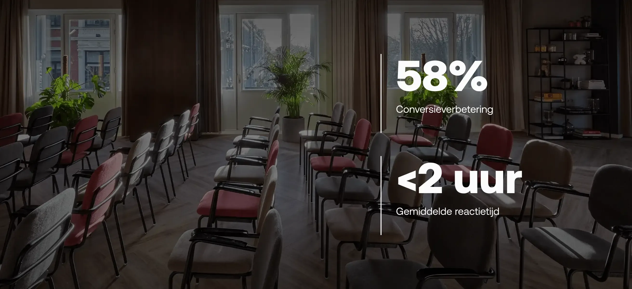 Screenshot van een meeting en eventruimte met bewijs van de kwantitatieve voordelen van het gebruik van e-proposals bij Park Centraal Amsterdam